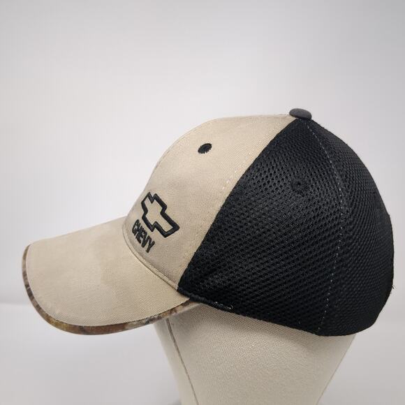 Chevrolet Chevy Strapback Hat Beige One Size Embroidered Colorblock Camo - Picture 3 of 9